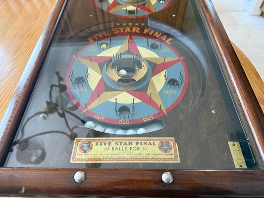 1932 Gottlieb Five Star Final Jr. Pinball Machine Image