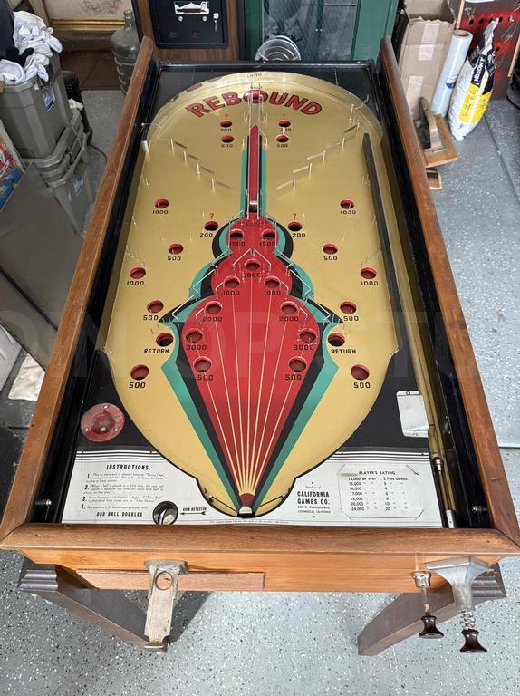1934 California Games Inc Rebound Pinball Machine