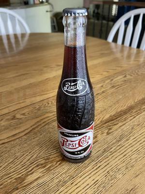 1948 12oz Full Pepsi Double Dot Bottle - Dallas Texas