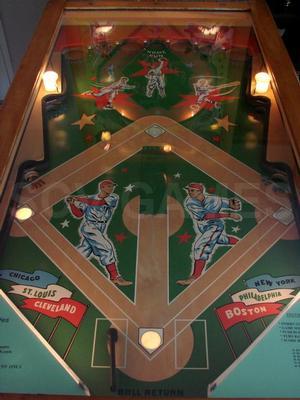 1949 Williams Star Series Pitch and Bat Pinball Game Restored Image