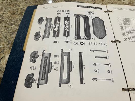 1950's Maytag Wringer Washer Parts Catalog Image
