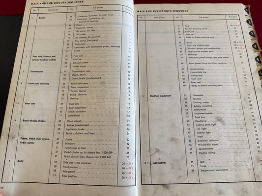 1957 VW Dealer Spare Parts List Catalog Image