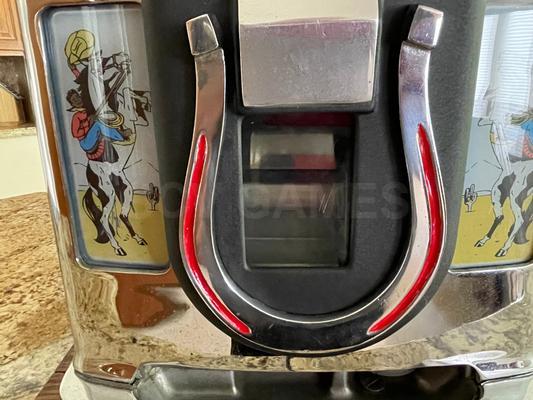 1958 Mills Cowboy & Horse Shoe Hightop Slot Machine Image
