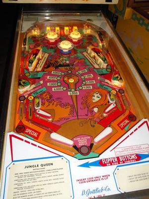 1974 Gottlieb Jungle Queen Pinball Machine Image
