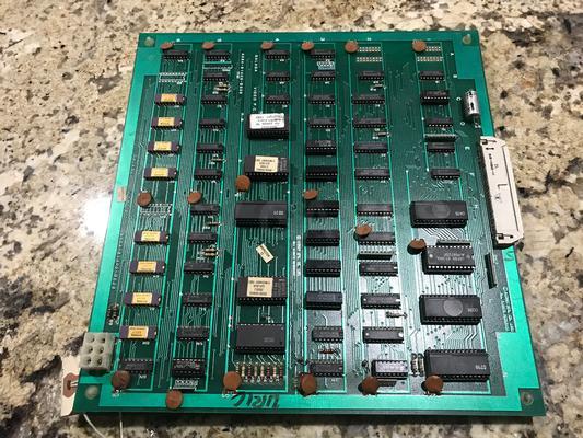 1981 Midway Galaga Game Board with Bin Laden MOD Image