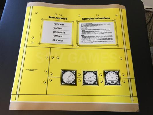 1984 Fire Escape NOS Control Panel Overlay