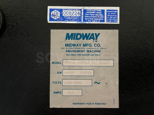 1993 Midway Mortal Kombat II Upright Arcade Machine Image