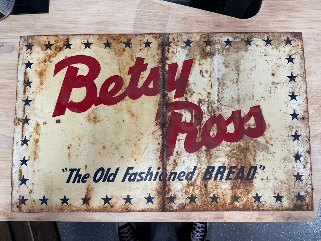 Betsy Ross Vintage Antique Bread Metal Sign