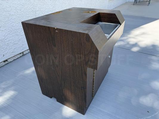 Early Wood Grain Slot Video Poker Machine Stand Image