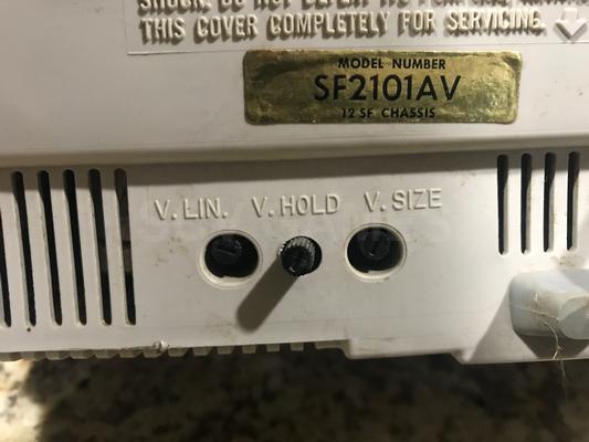GE SF2101AV Black and White TV Image