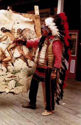 Original Signed Paha Ska Rabbit Skin Hide Painting Image