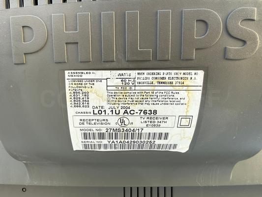 Phillips 27 inch TV Ready for Arcade Tube Swap Image