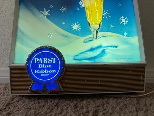 Vintage Pabst Blue Ribbon Lighted Motion Beer Sign Image