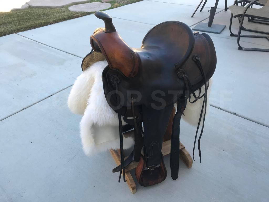 Vintage Porter Horse Saddle with Stand and Extras