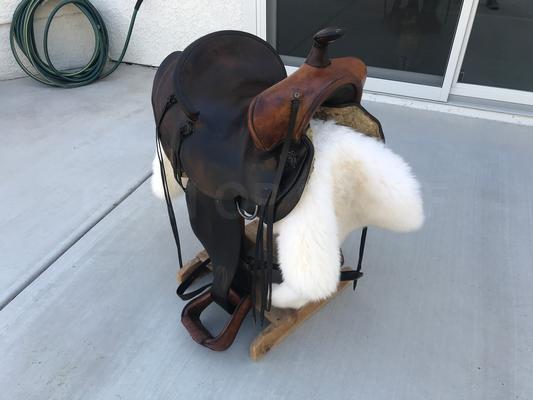 Vintage Porter Horse Saddle with Stand and Extras Image