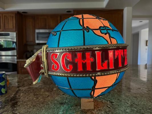 Vintage Schlitz Beer Motion Globe Bar Light Sign