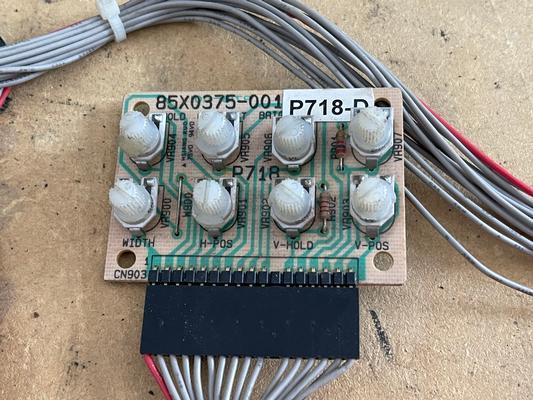 Wells Gardner U2000 / U5000 Remote Adjustment Board P718-D